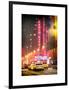 Instants of NY Series - NYC Yellow Taxis in Manhattan under Snow in front of Radio City Music Hall-Philippe Hugonnard-Framed Art Print