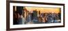 Instants of NY Series - Panoramic Cityscape of Manhattan in Winter at Sunset-Philippe Hugonnard-Framed Photographic Print