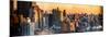 Instants of NY Series - Panoramic Cityscape of Manhattan in Winter at Sunset-Philippe Hugonnard-Mounted Photographic Print