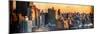 Instants of NY Series - Panoramic Cityscape of Manhattan in Winter at Sunset-Philippe Hugonnard-Mounted Photographic Print