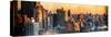 Instants of NY Series - Panoramic Cityscape of Manhattan in Winter at Sunset-Philippe Hugonnard-Stretched Canvas