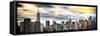 Instants of NY Series - Panoramic Cityscape with Chrysler Building and Empire State Building Views-Philippe Hugonnard-Framed Stretched Canvas