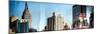 Instants of NY Series - Panoramic Cityscape with Empire State Building and New Yorker Hotel-Philippe Hugonnard-Mounted Photographic Print