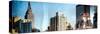 Instants of NY Series - Panoramic Cityscape with Empire State Building and New Yorker Hotel-Philippe Hugonnard-Stretched Canvas