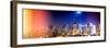 Instants of NY Series - Panoramic Landscape by Night of Manhattan-Philippe Hugonnard-Framed Photographic Print