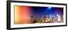 Instants of NY Series - Panoramic Landscape by Night of Manhattan-Philippe Hugonnard-Framed Photographic Print