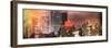 Instants of NY Series - Panoramic Landscape Foggy Night in Manhattan with New Yorker Hotel View-Philippe Hugonnard-Framed Photographic Print