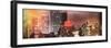 Instants of NY Series - Panoramic Landscape Foggy Night in Manhattan with New Yorker Hotel View-Philippe Hugonnard-Framed Photographic Print