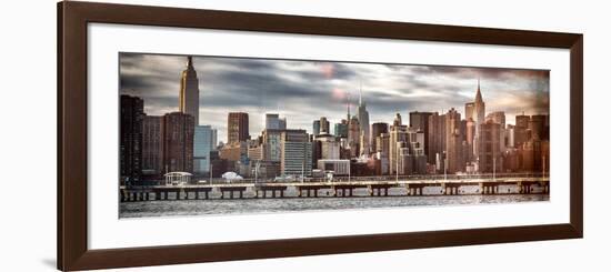 Instants of NY Series - Panoramic Landscape with Chrysler Building and Empire State Building Views-Philippe Hugonnard-Framed Photographic Print