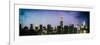 Instants of NY Series - Panoramic Skyline of the Skyscrapers of Manhattan by Night from Brooklyn-Philippe Hugonnard-Framed Photographic Print