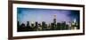 Instants of NY Series - Panoramic Skyline of the Skyscrapers of Manhattan by Night from Brooklyn-Philippe Hugonnard-Framed Photographic Print