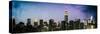 Instants of NY Series - Panoramic Skyline of the Skyscrapers of Manhattan by Night from Brooklyn-Philippe Hugonnard-Stretched Canvas