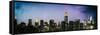 Instants of NY Series - Panoramic Skyline of the Skyscrapers of Manhattan by Night from Brooklyn-Philippe Hugonnard-Framed Stretched Canvas