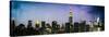 Instants of NY Series - Panoramic Skyline of the Skyscrapers of Manhattan by Night from Brooklyn-Philippe Hugonnard-Stretched Canvas