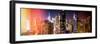 Instants of NY Series - Panoramic View of Skyscrapers of Times Square and 42nd Street at Night-Philippe Hugonnard-Framed Photographic Print