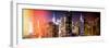 Instants of NY Series - Panoramic View of Skyscrapers of Times Square and 42nd Street at Night-Philippe Hugonnard-Framed Photographic Print