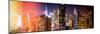 Instants of NY Series - Panoramic View of Skyscrapers of Times Square and 42nd Street at Night-Philippe Hugonnard-Mounted Photographic Print