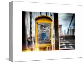 Instants of NY Series - Police Emergency Call Box on Walkway of Brooklyn Bridge in New York City-Philippe Hugonnard-Stretched Canvas