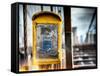 Instants of NY Series - Police Emergency Call Box on Walkway of Brooklyn Bridge in New York-Philippe Hugonnard-Framed Stretched Canvas