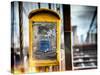 Instants of NY Series - Police Emergency Call Box on Walkway of Brooklyn Bridge in New York-Philippe Hugonnard-Stretched Canvas