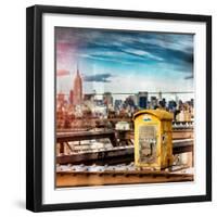 Instants of NY Series - Police Emergency Call Box on Walkway of Brooklyn Bridge-Philippe Hugonnard-Framed Photographic Print