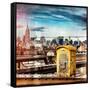 Instants of NY Series - Police Emergency Call Box on Walkway of Brooklyn Bridge-Philippe Hugonnard-Framed Stretched Canvas