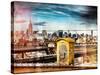 Instants of NY Series - Police Emergency Call Box on Walkway of Brooklyn Bridge-Philippe Hugonnard-Stretched Canvas