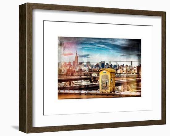 Instants of NY Series - Police Emergency Call Box on Walkway of Brooklyn Bridge-Philippe Hugonnard-Framed Art Print