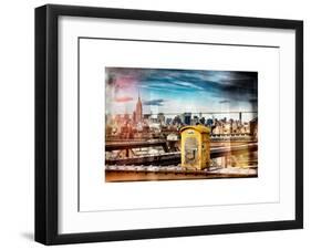 Instants of NY Series - Police Emergency Call Box on Walkway of Brooklyn Bridge-Philippe Hugonnard-Framed Art Print