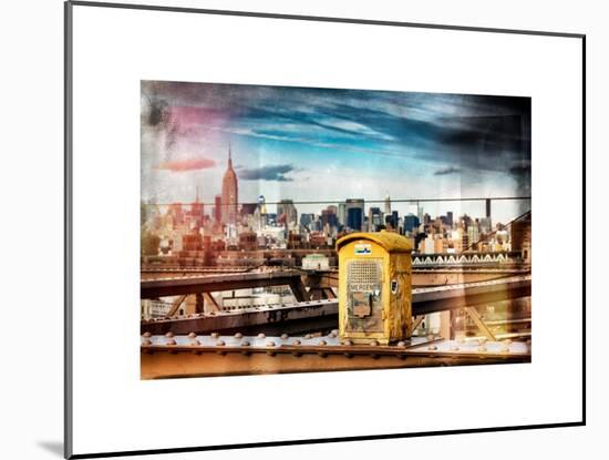 Instants of NY Series - Police Emergency Call Box on Walkway of Brooklyn Bridge-Philippe Hugonnard-Mounted Art Print