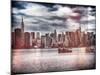 Instants of NY Series - Skyline Manhattan with Empire State Building and Chrysler Building-Philippe Hugonnard-Mounted Photographic Print