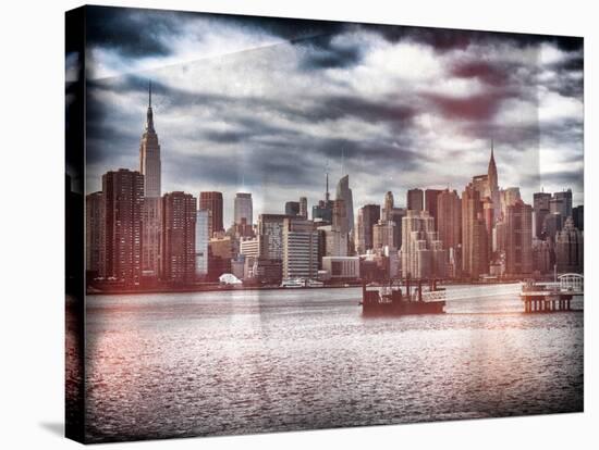 Instants of NY Series - Skyline Manhattan with Empire State Building and Chrysler Building-Philippe Hugonnard-Stretched Canvas