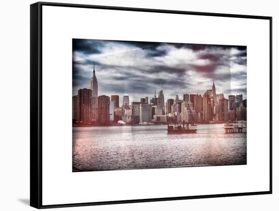 Instants of NY Series - Skyline Manhattan with Empire State Building and Chrysler Building-Philippe Hugonnard-Framed Stretched Canvas