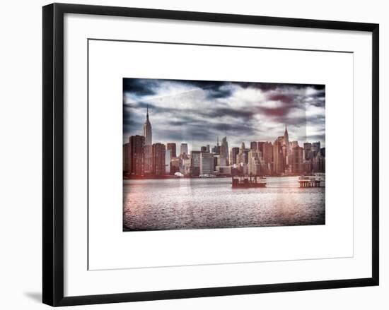 Instants of NY Series - Skyline Manhattan with Empire State Building and Chrysler Building-Philippe Hugonnard-Framed Art Print