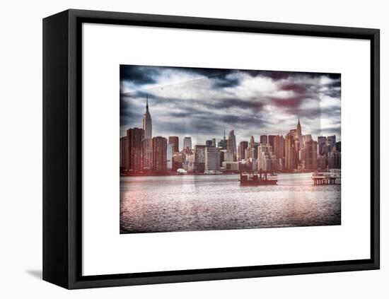 Instants of NY Series - Skyline Manhattan with Empire State Building and Chrysler Building-Philippe Hugonnard-Framed Stretched Canvas