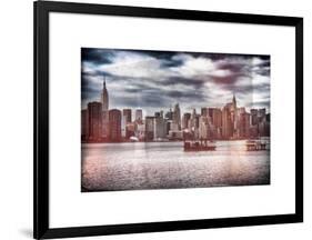 Instants of NY Series - Skyline Manhattan with Empire State Building and Chrysler Building-Philippe Hugonnard-Framed Art Print