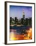 Instants of NY Series - Skyline of the Skyscrapers of Manhattan by Night from Brooklyn-Philippe Hugonnard-Framed Premium Photographic Print