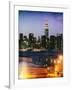 Instants of NY Series - Skyline of the Skyscrapers of Manhattan by Night from Brooklyn-Philippe Hugonnard-Framed Photographic Print