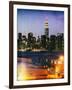 Instants of NY Series - Skyline of the Skyscrapers of Manhattan by Night from Brooklyn-Philippe Hugonnard-Framed Photographic Print