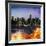 Instants of NY Series - Skyline of the Skyscrapers of Manhattan by Night from Brooklyn-Philippe Hugonnard-Framed Photographic Print