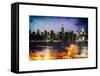 Instants of NY Series - Skyline of the Skyscrapers of Manhattan by Night from Brooklyn-Philippe Hugonnard-Framed Stretched Canvas