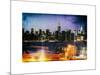 Instants of NY Series - Skyline of the Skyscrapers of Manhattan by Night from Brooklyn-Philippe Hugonnard-Mounted Art Print