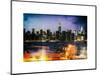 Instants of NY Series - Skyline of the Skyscrapers of Manhattan by Night from Brooklyn-Philippe Hugonnard-Mounted Art Print