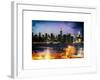 Instants of NY Series - Skyline of the Skyscrapers of Manhattan by Night from Brooklyn-Philippe Hugonnard-Framed Art Print