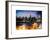 Instants of NY Series - Skyline of the Skyscrapers of Manhattan by Night from Brooklyn-Philippe Hugonnard-Framed Art Print