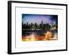 Instants of NY Series - Skyline of the Skyscrapers of Manhattan by Night from Brooklyn-Philippe Hugonnard-Framed Art Print