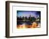 Instants of NY Series - Skyline of the Skyscrapers of Manhattan by Night from Brooklyn-Philippe Hugonnard-Framed Art Print