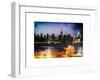 Instants of NY Series - Skyline of the Skyscrapers of Manhattan by Night from Brooklyn-Philippe Hugonnard-Framed Art Print