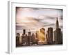 Instants of NY Series - Skyline with Empire State Building at Sunset-Philippe Hugonnard-Framed Photographic Print