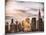 Instants of NY Series - Skyline with Empire State Building at Sunset-Philippe Hugonnard-Mounted Photographic Print